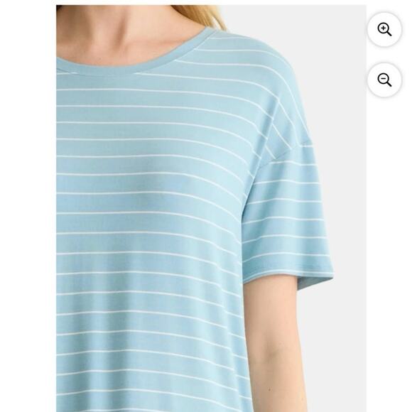 Time and Tru Women’s Crewneck Tunic Tee with Short Sleeves, Sizes XXL Blue NEW - Picture 3 of 5